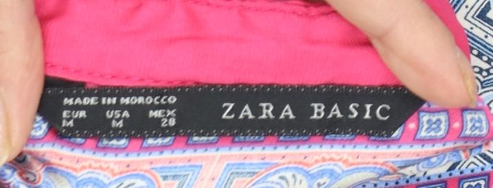 Zara Women Multicoloured Geometric Tunic Blouse Size 12