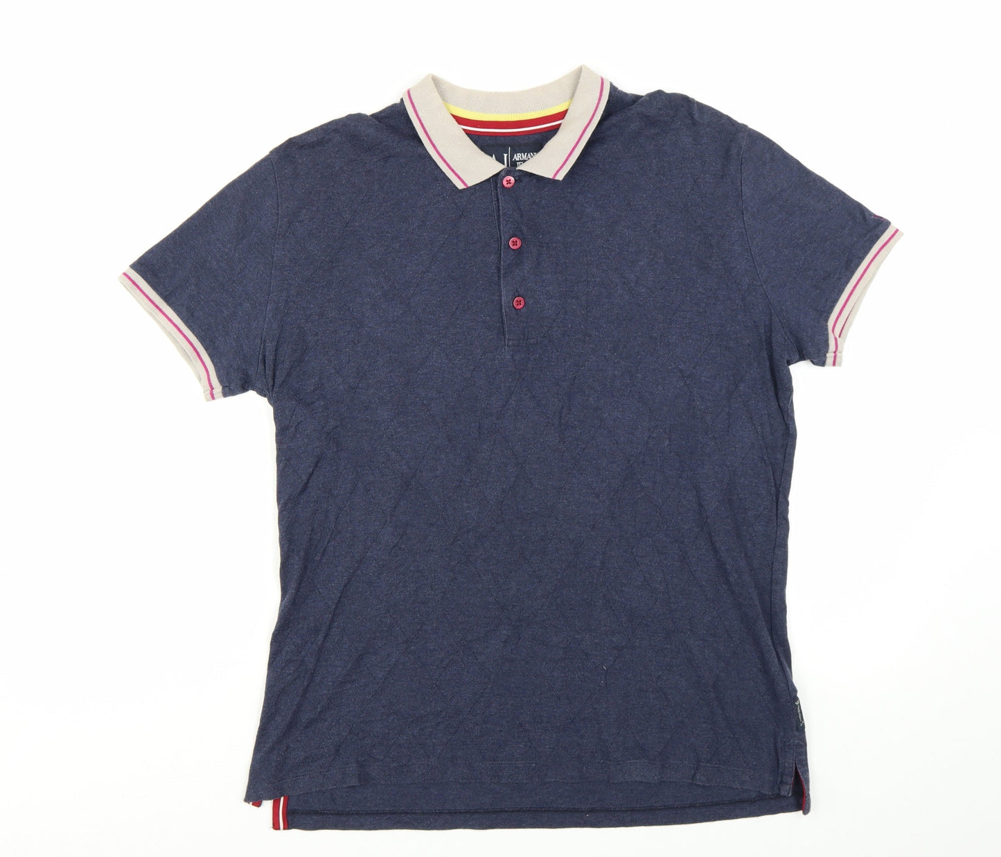 Armani Jeans Men's Blue Short Sleeve Cotton Polo Shirt XL