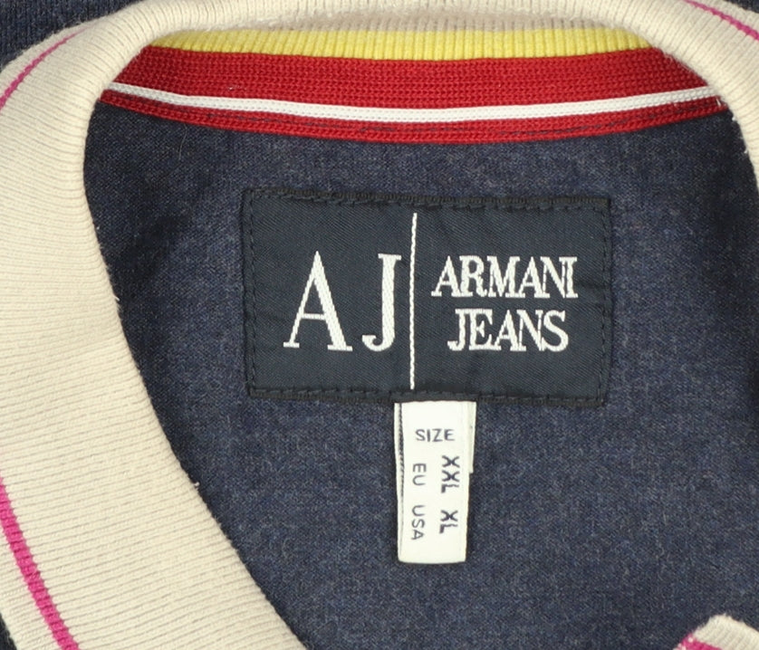 Armani Jeans Men's Blue Short Sleeve Cotton Polo Shirt XL
