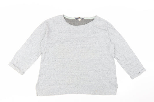 White Stuff Women's Grey Cotton 3/4 Sleeve Basic T-Shirt UK 16