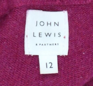 John Lewis Women's Purple Cashmere Roll Neck Jumper Size 12