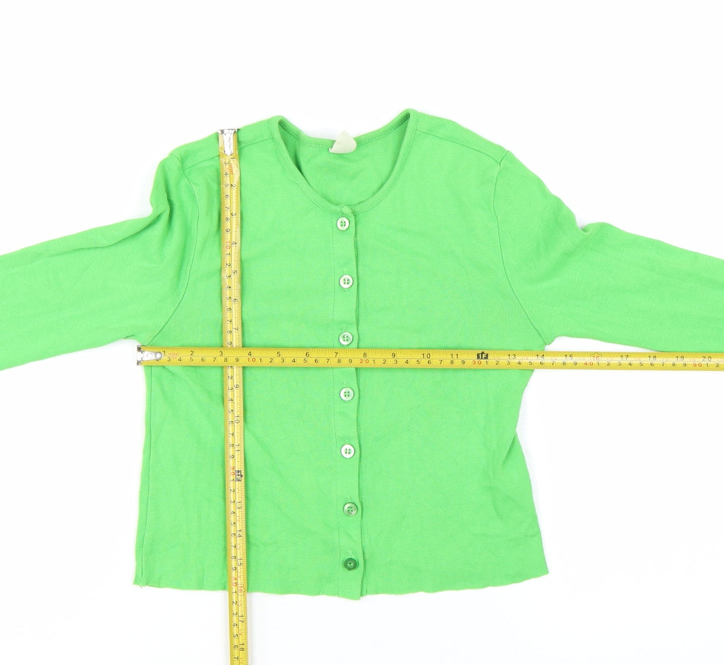 Urban Outfitters Women Green Cropped Button-Up Long Sleeve Top Size S