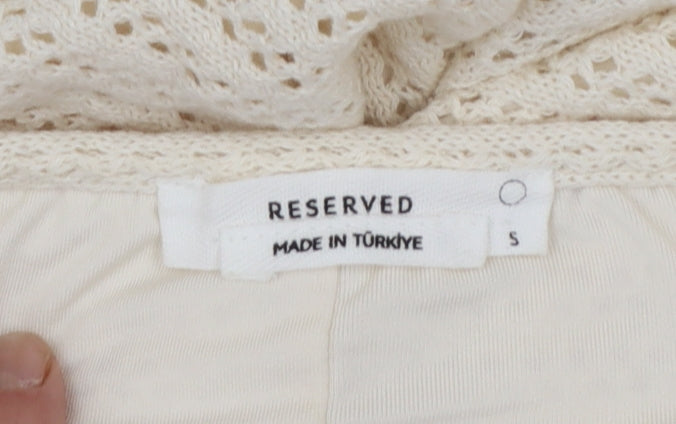 Reserved Womens Ivory Crochet Halter Midi Slip Dress Size S