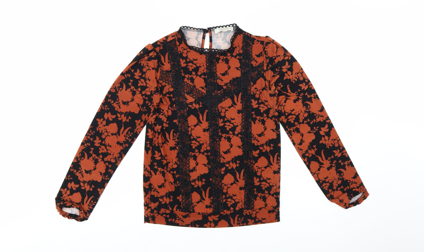 Oasis Women's Multicoloured Floral Lace Long Sleeve Tunic Blouse XS