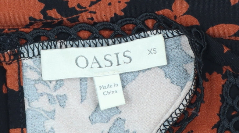Oasis Women's Multicoloured Floral Lace Long Sleeve Tunic Blouse XS