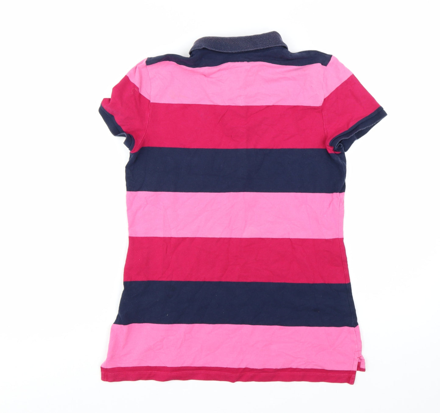 Tommy Hilfiger Women's Multicoloured Striped Polo Shirt Size M Classic Fit