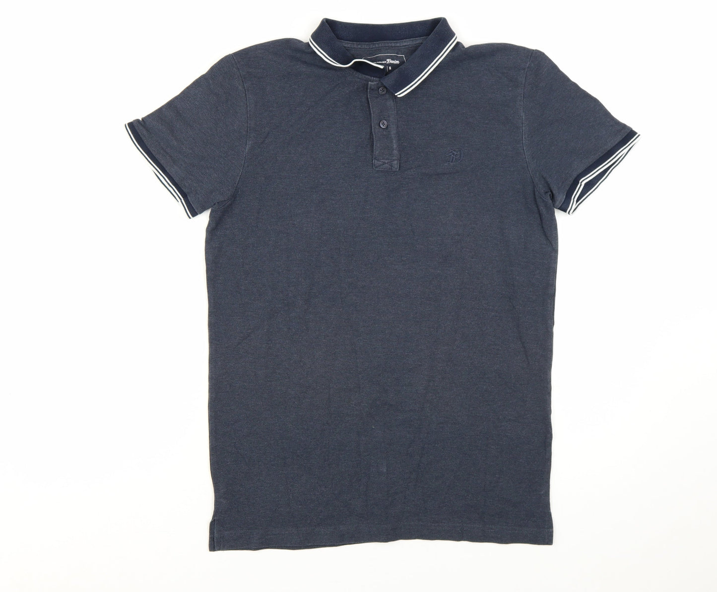 Tom Tailor Denim Men's Blue Regular Fit Polo Shirt Size M