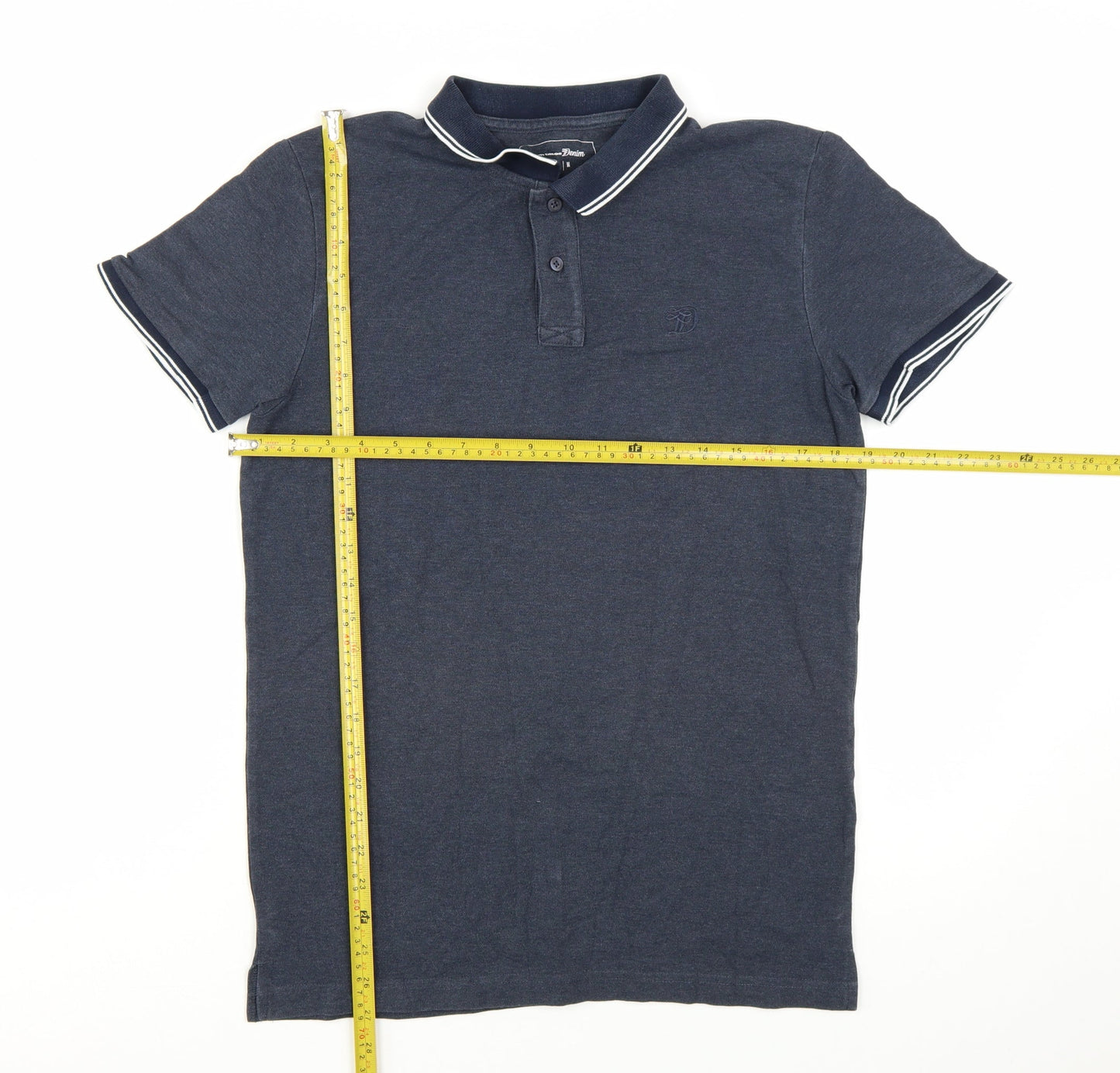 Tom Tailor Denim Men's Blue Regular Fit Polo Shirt Size M