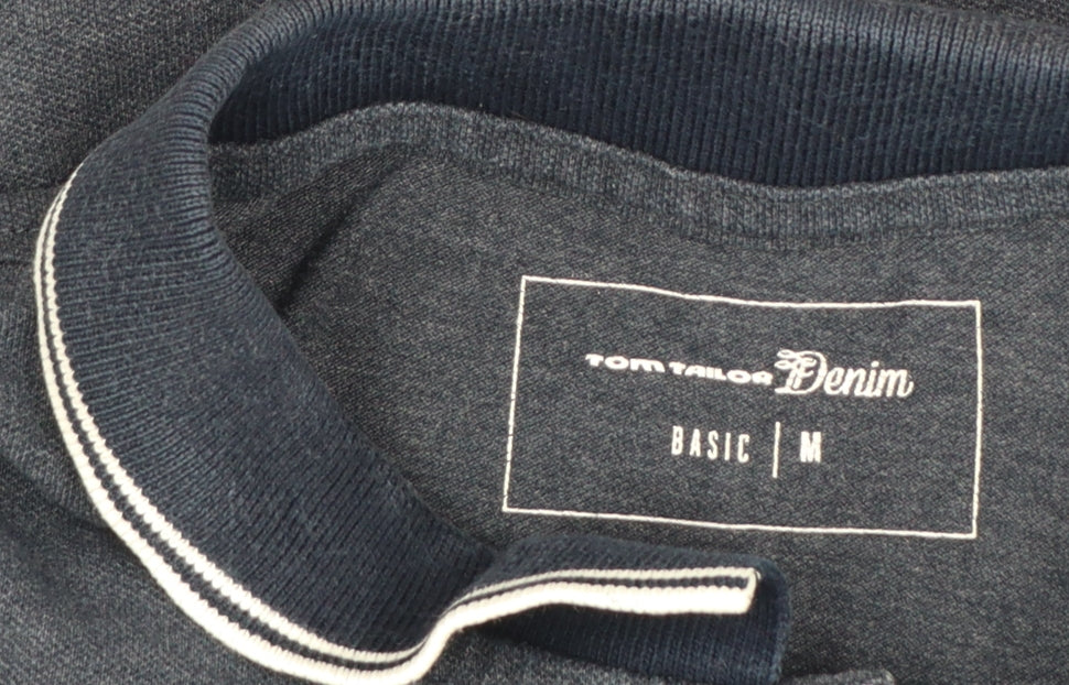 Tom Tailor Denim Men's Blue Regular Fit Polo Shirt Size M