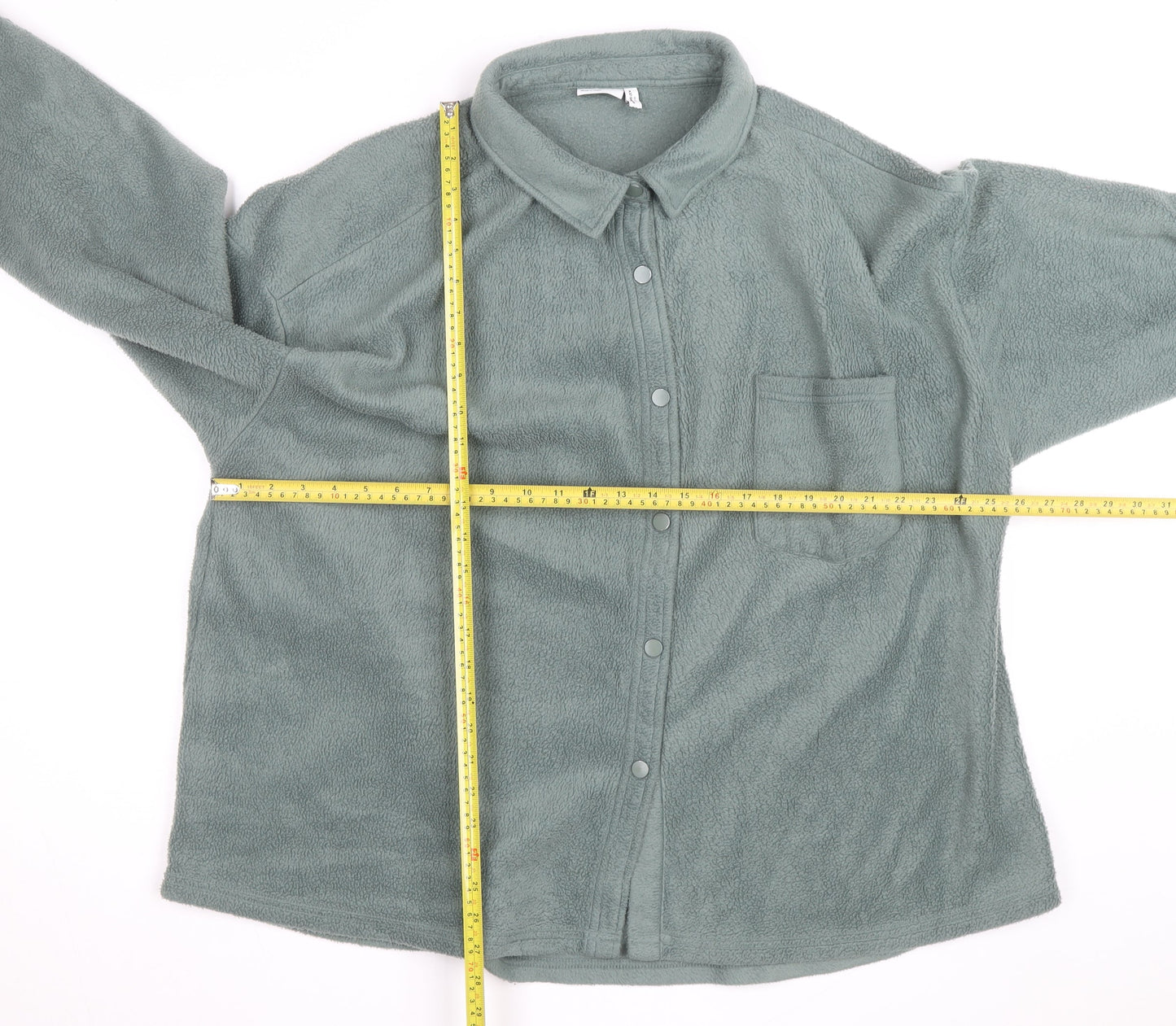 ASOS DESIGN Men's Green Fleece Button Jacket Size L Casual