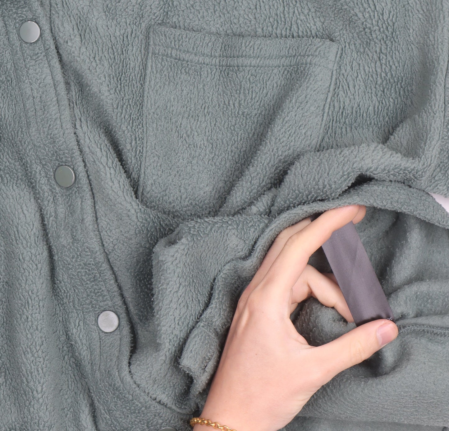 ASOS DESIGN Men's Green Fleece Button Jacket Size L Casual
