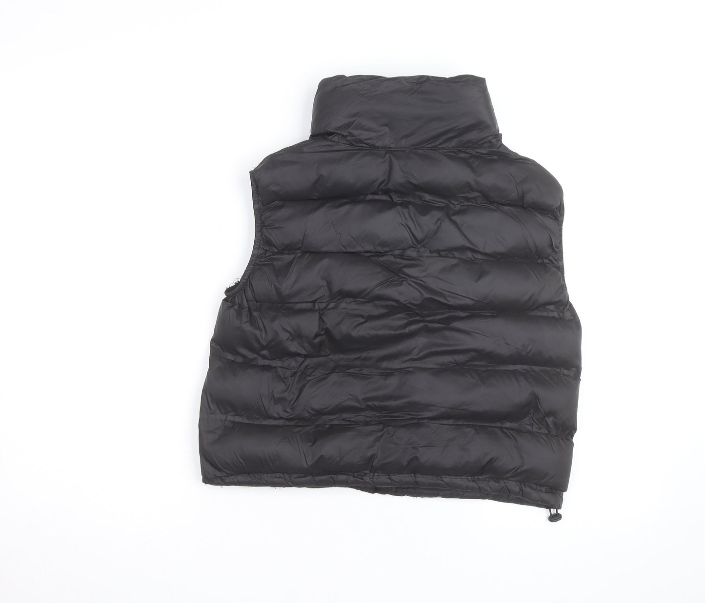 Zara Women's Black Puffer Down Waistcoat M Short Quilted Vest