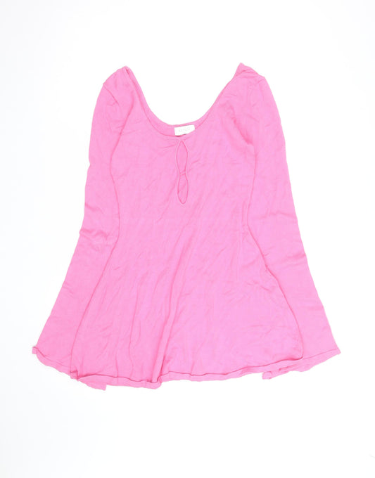 Meshki Women Pink Fit & Flare Knit Dress Size S Casual Party