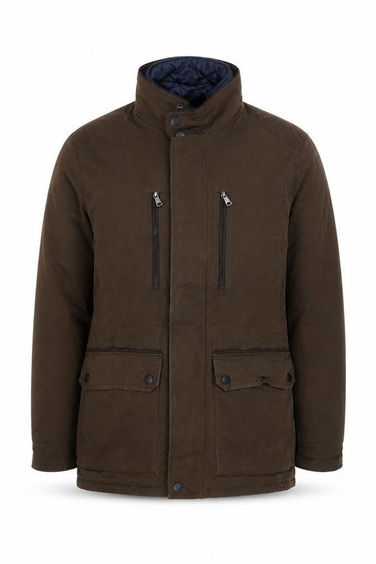 Marks & Spencer Men's Brown Parka Jacket S Regular Fit Lined