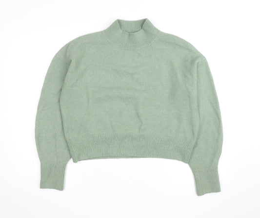 & Other Stories Women Green Wool Mock Neck Knit Jumper M