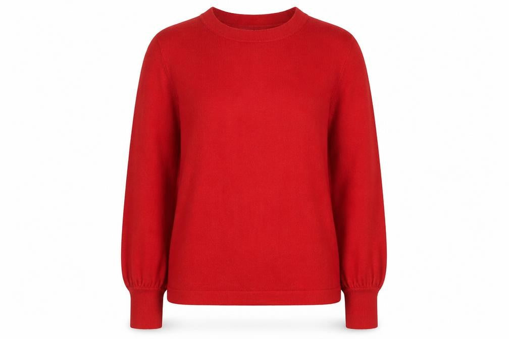 Jasper Conran Women's Red Cashmere Crew Neck Jumper Size 12