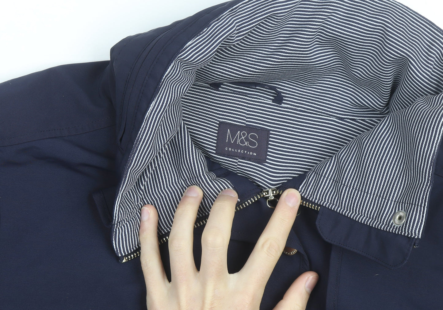 Marks and Spencer Men's Blue Waterproof Lined Jacket Size L 42in