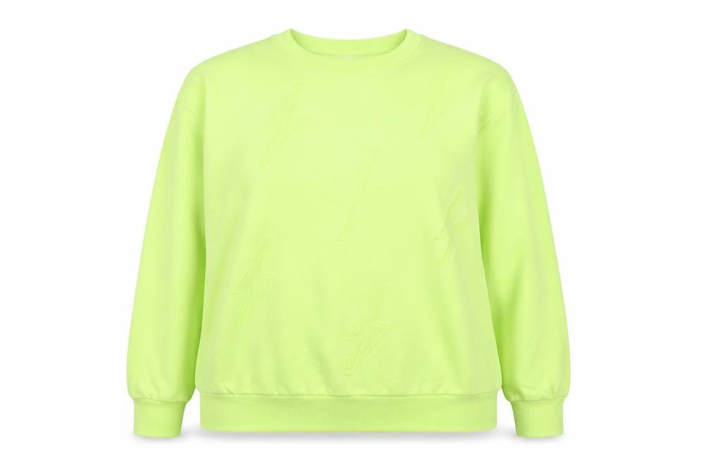 Next Women’s Neon Yellow Cotton Pullover Sweatshirt Size 14