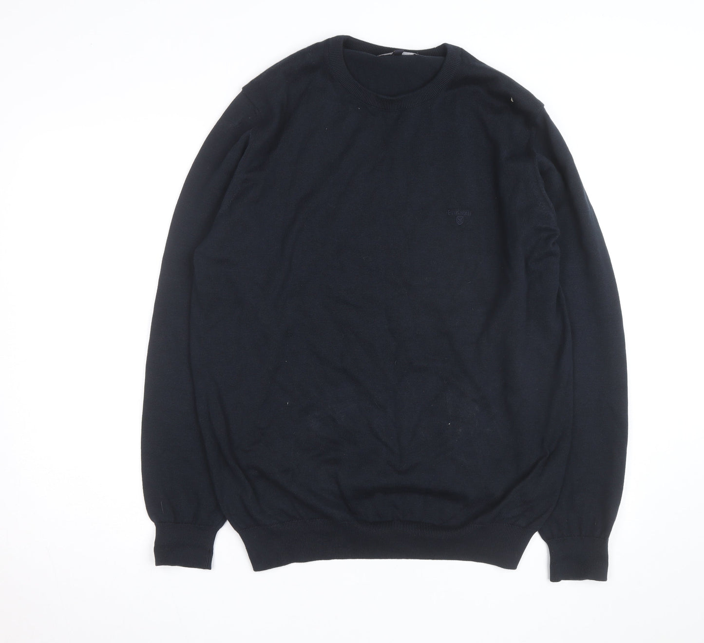 Barbour Men's Blue Cotton Crew Neck Jumper XL