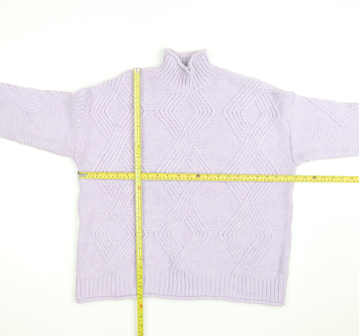 Marks and Spencer Women’s Lilac Chunky Knit Mock Neck Jumper M