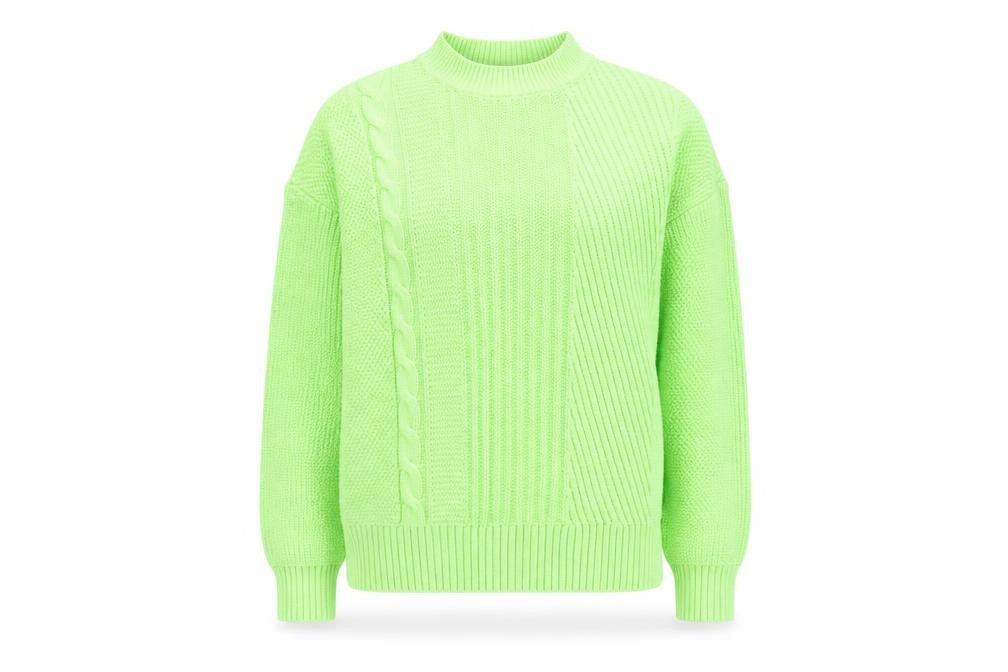 Marks & Spencer Women's Green Cable-Knit Cotton Jumper Medium
