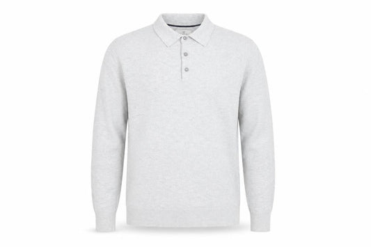 Next Men’s Grey Cotton Blend Long Sleeve Collared Polo Jumper M