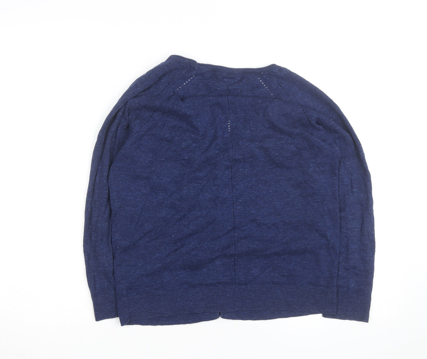 Fat Face Women's Blue Linen Cotton V-Neck Cardigan Size 12