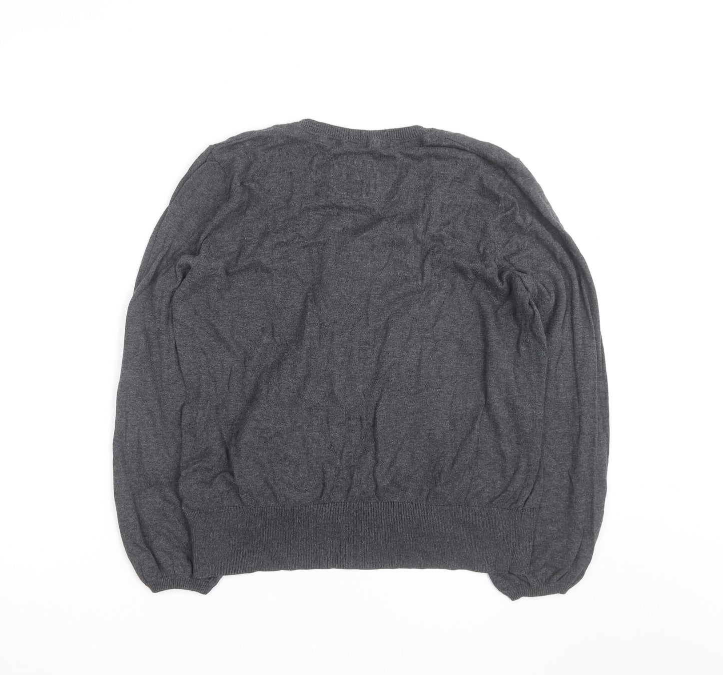 Betty Jackson Black Womens Grey Cardigan Size 18 Wool Blend