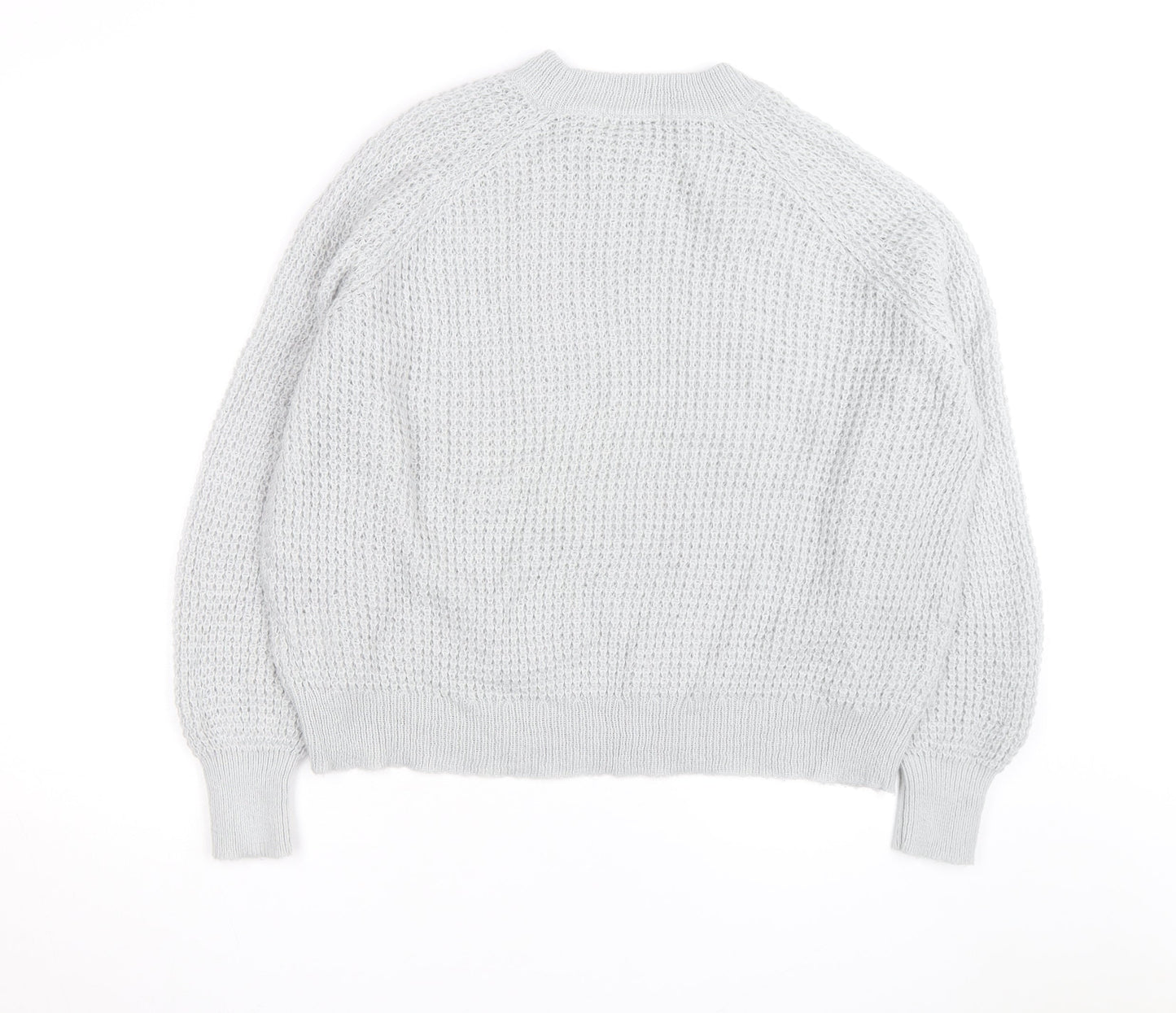 Oliver Bonas Women’s Grey Chunky-Knit Wool Blend Jumper Size 14
