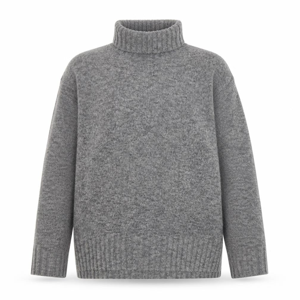 Threadbare Women's Grey Roll Neck Chunky Knit Jumper Size 12