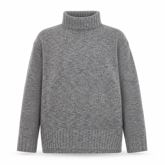 Threadbare Women's Grey Roll Neck Chunky Knit Jumper Size 12