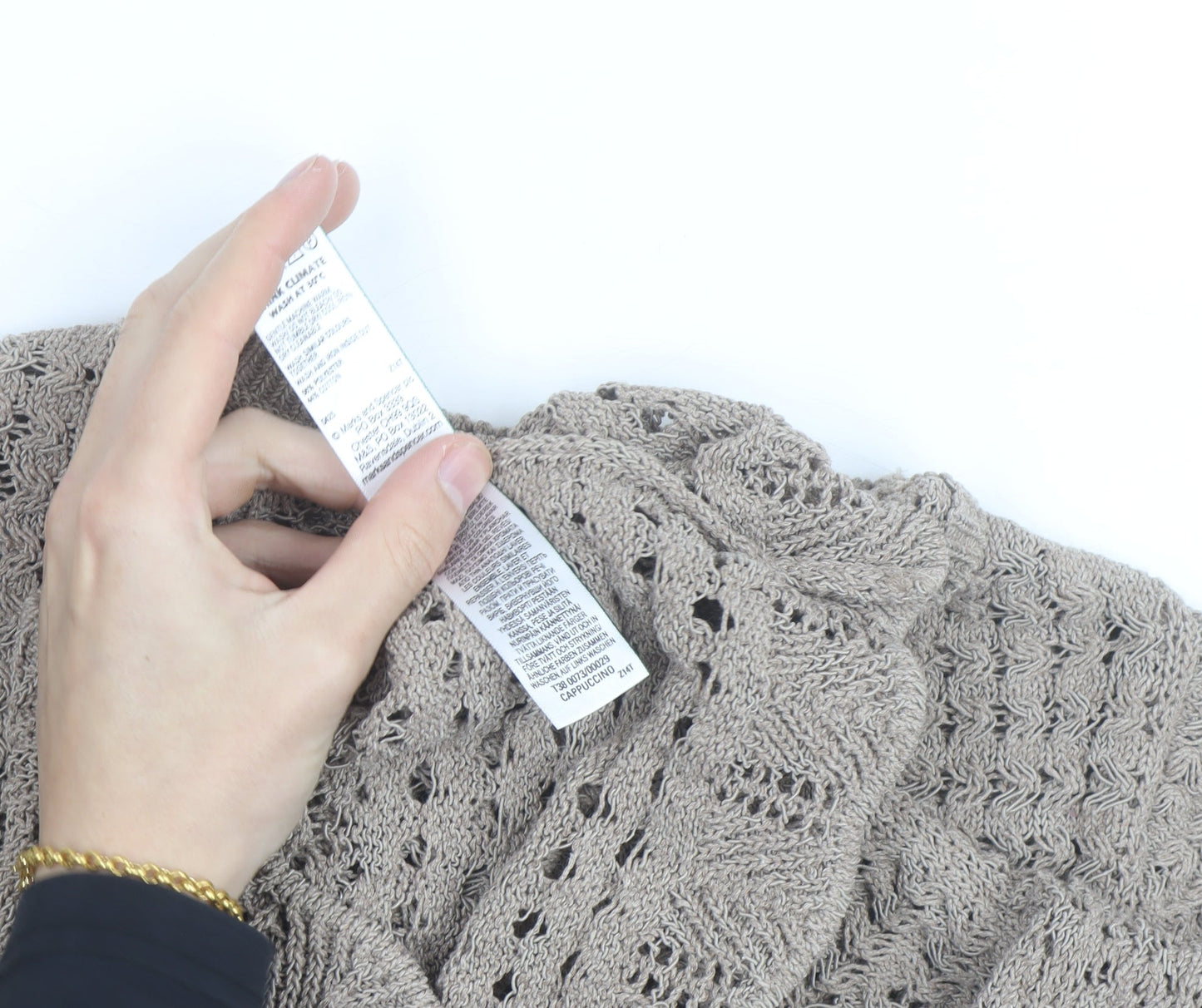 Marks and Spencer Women’s Beige XS Open-Knit Cotton Jumper