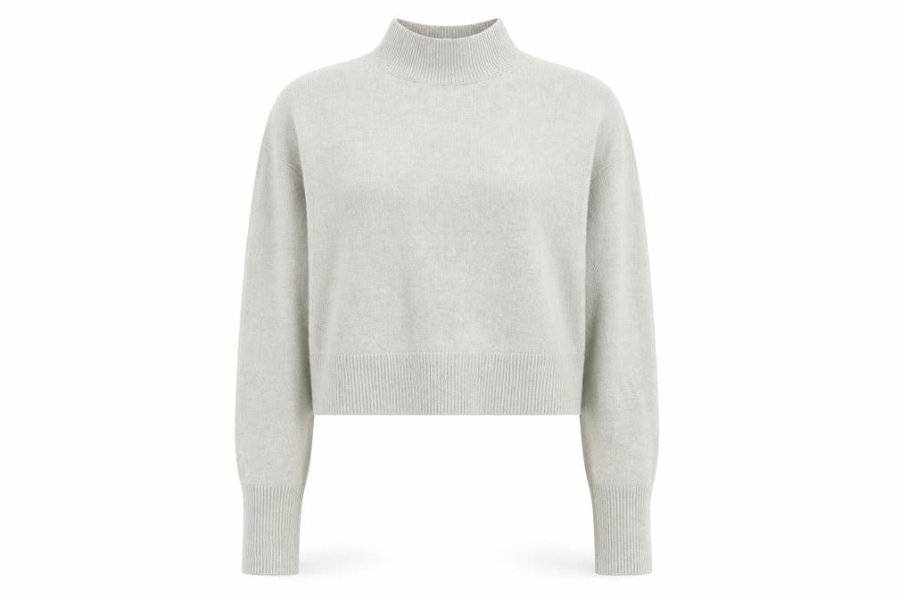 & Other Stories Women Beige Mock Neck Knit Pullover Jumper Size S