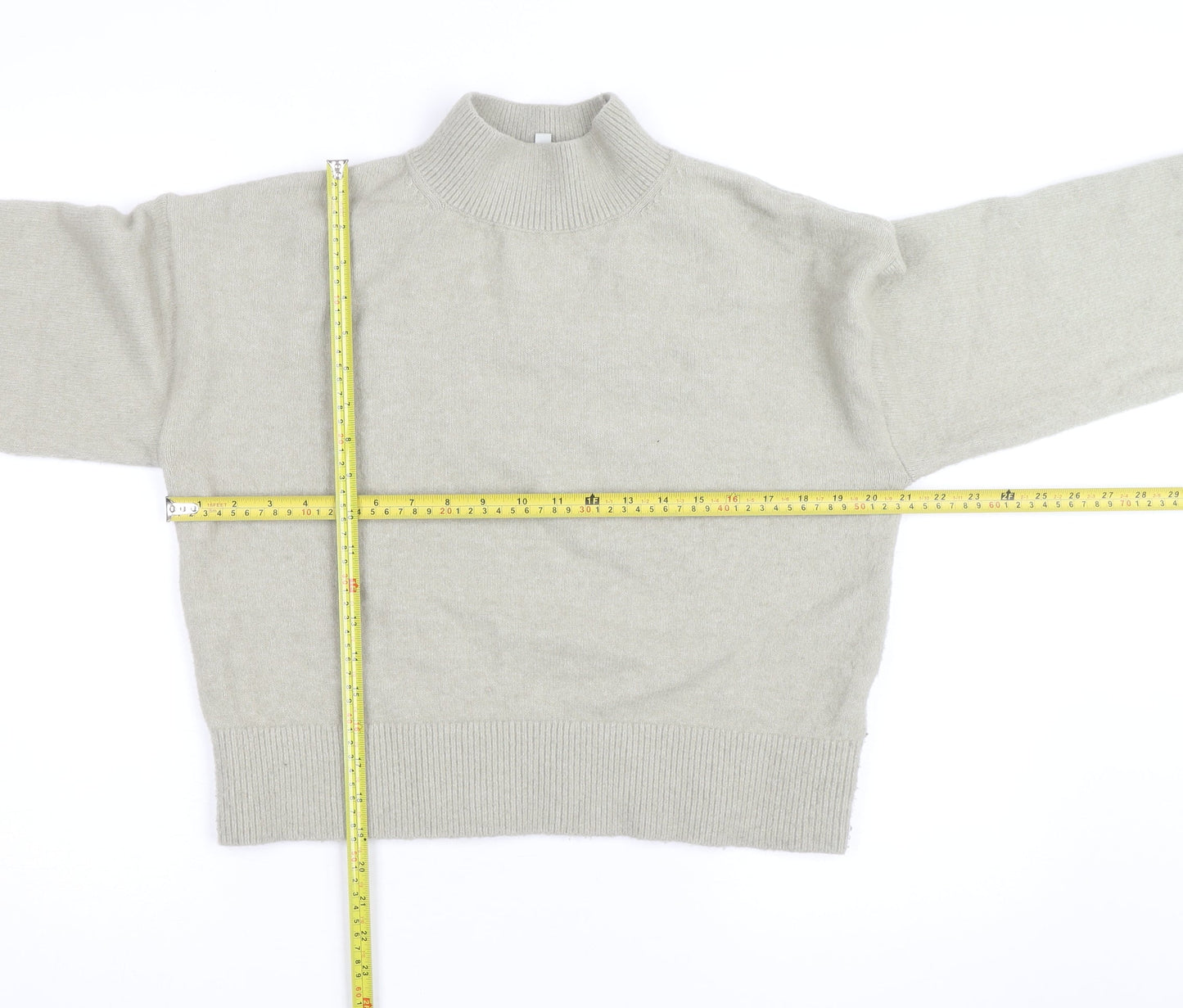& Other Stories Women Beige Mock Neck Knit Pullover Jumper Size S