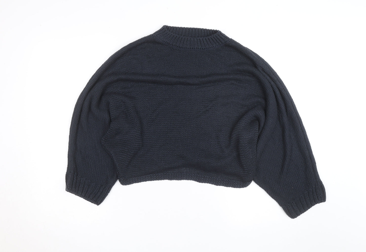 River Island Men’s Black Chunky Knit Pullover Jumper Size S