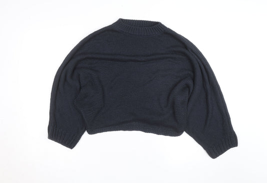 River Island Men’s Black Chunky Knit Pullover Jumper Size S