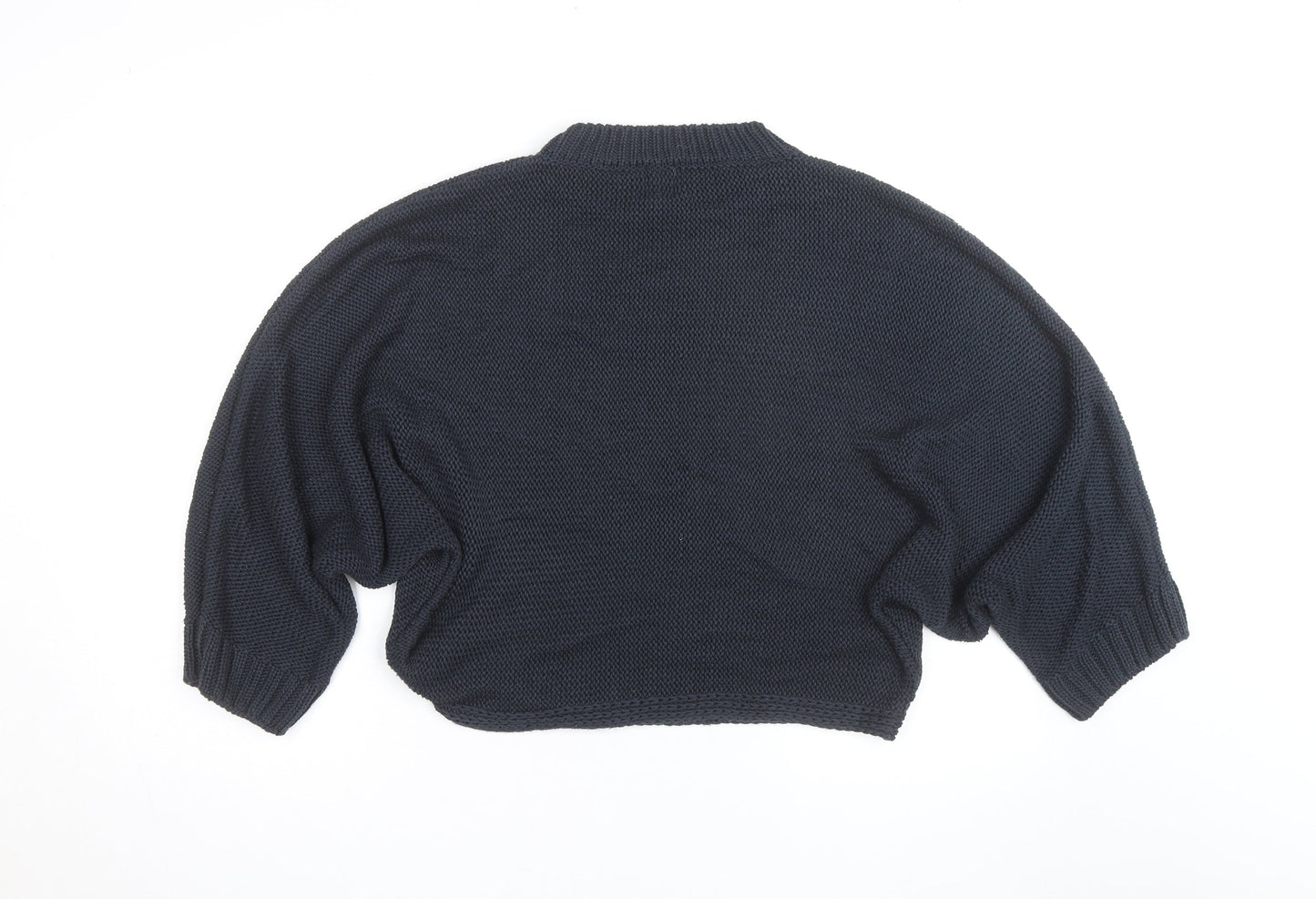 River Island Men’s Black Chunky Knit Pullover Jumper Size S