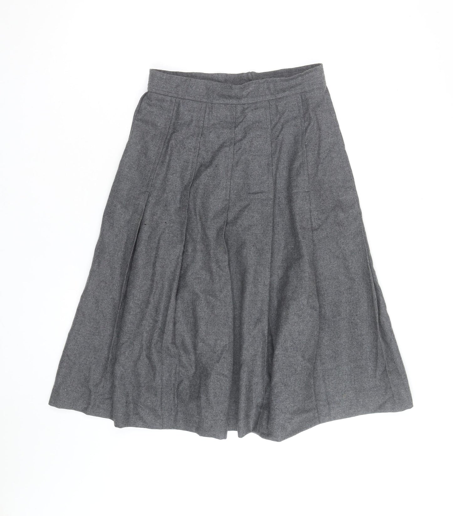 Wallis Women’s Grey Wool A-Line Midi Skirt Size 12 Vintage