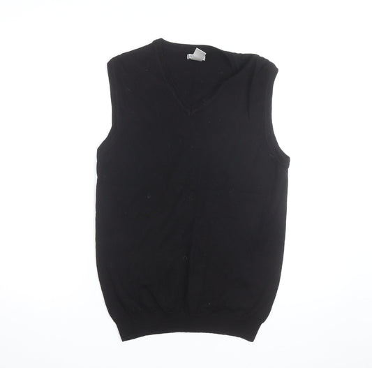 GAP Men’s Black Merino Wool V-Neck Sleeveless Jumper Vest L
