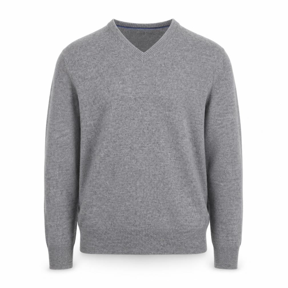 Banana Republic Mens Grey Wool V-Neck Jumper Size M