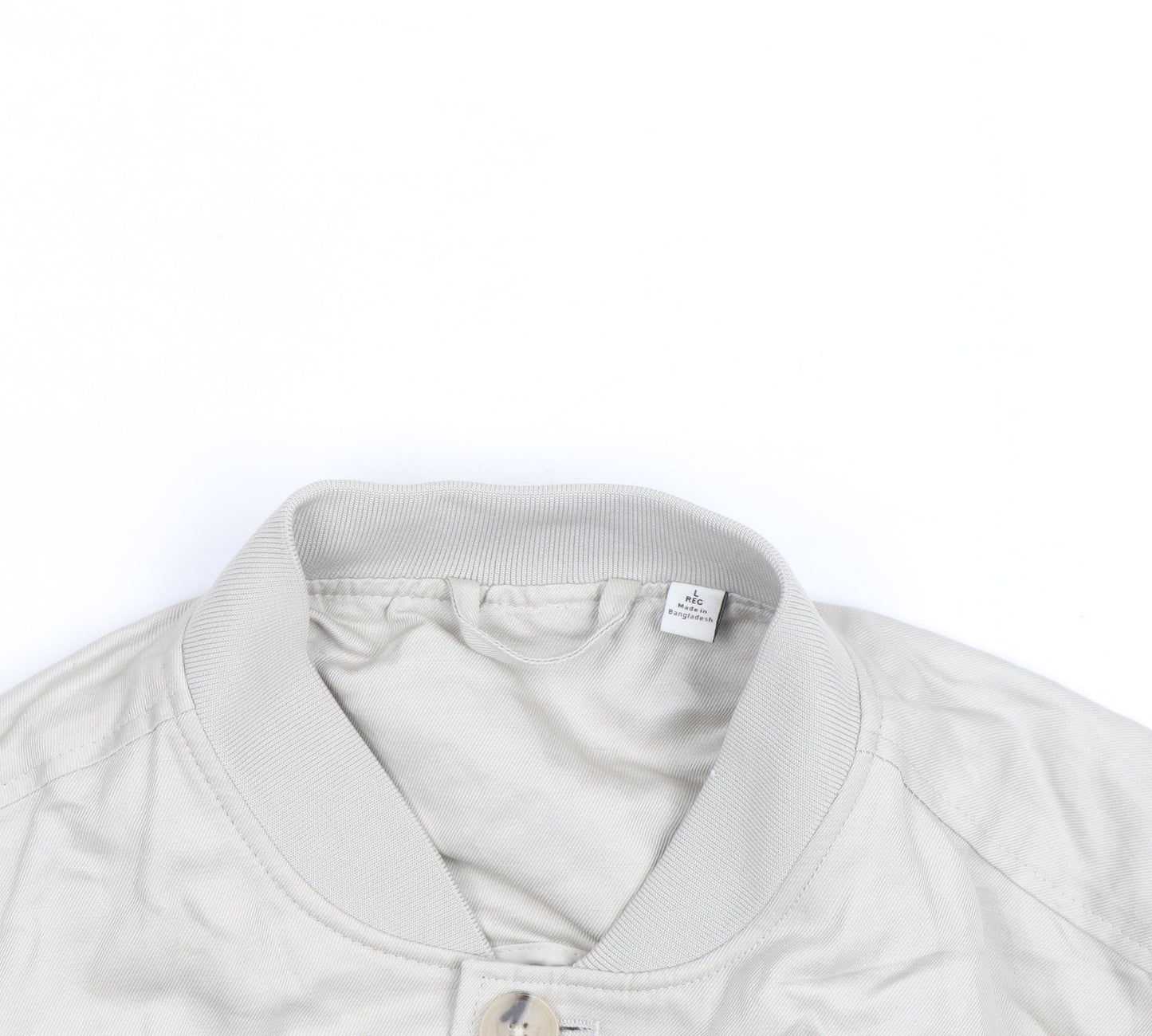 Marks and Spencer Mens Beige Cotton Bomber Jacket Size L Regular Fit