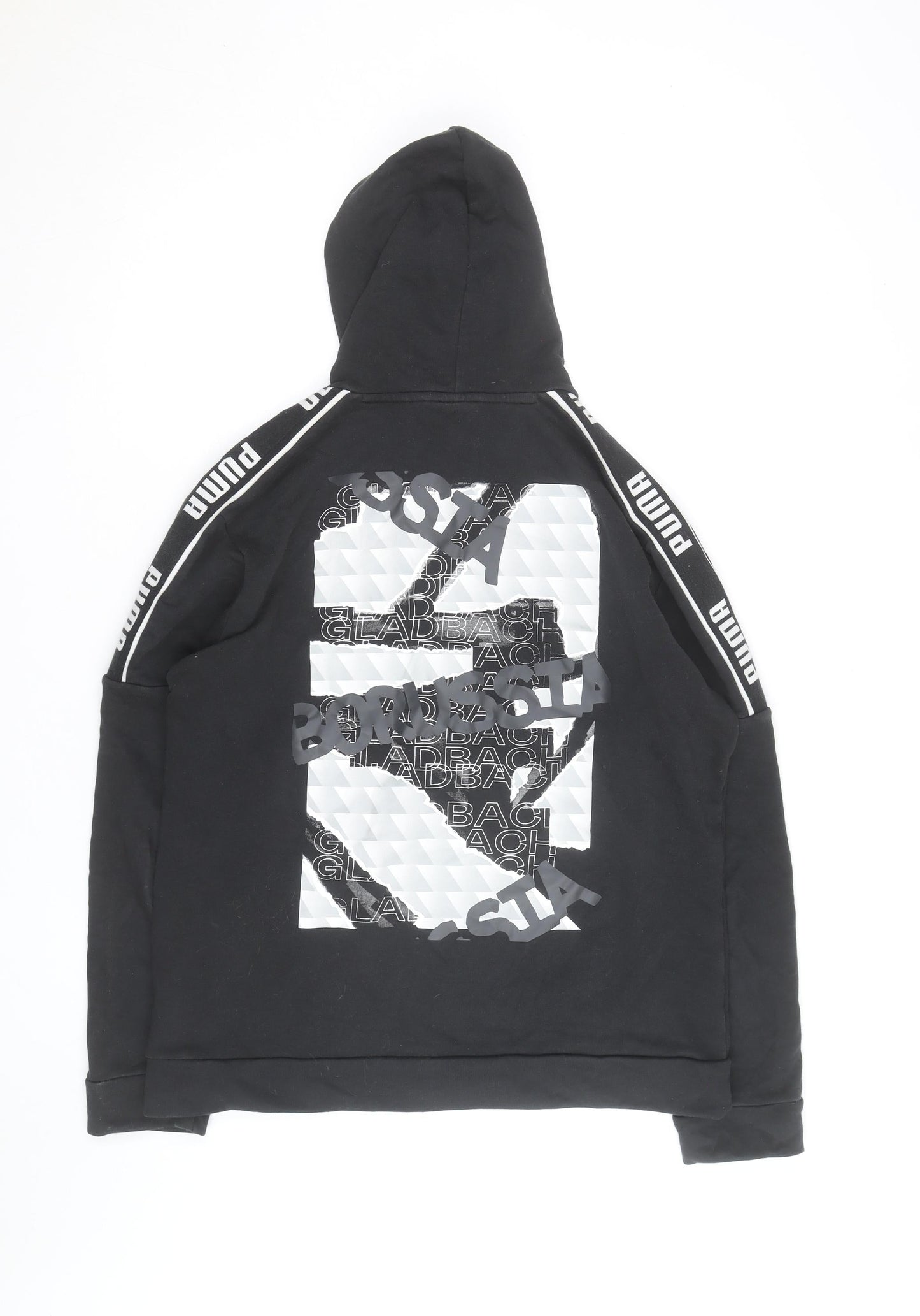Puma Men's Black Medium Pullover Hoodie with Logo Sports Style