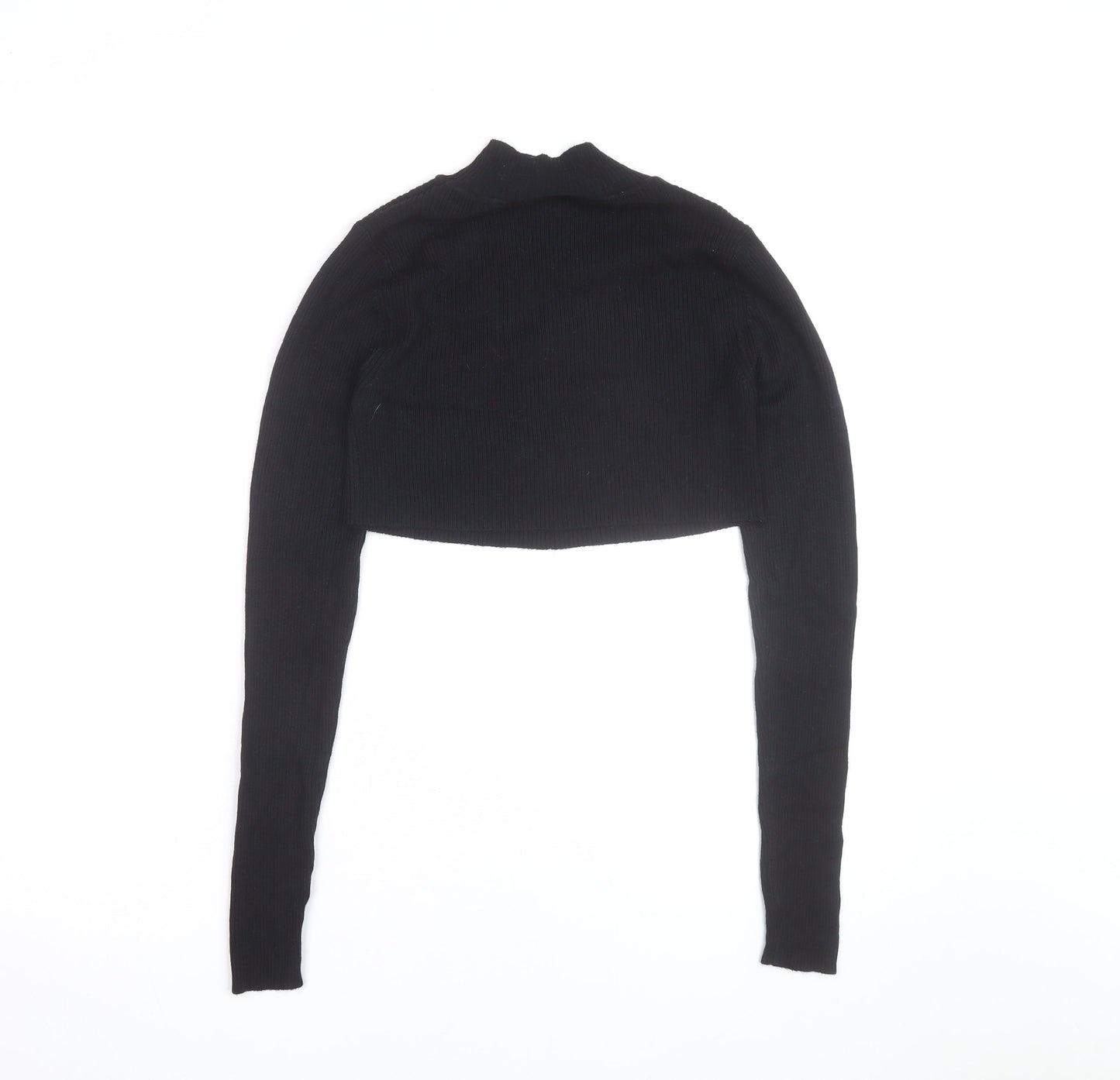 PrettyLittleThing Women's Black XS Mock Neck Cropped Jumper