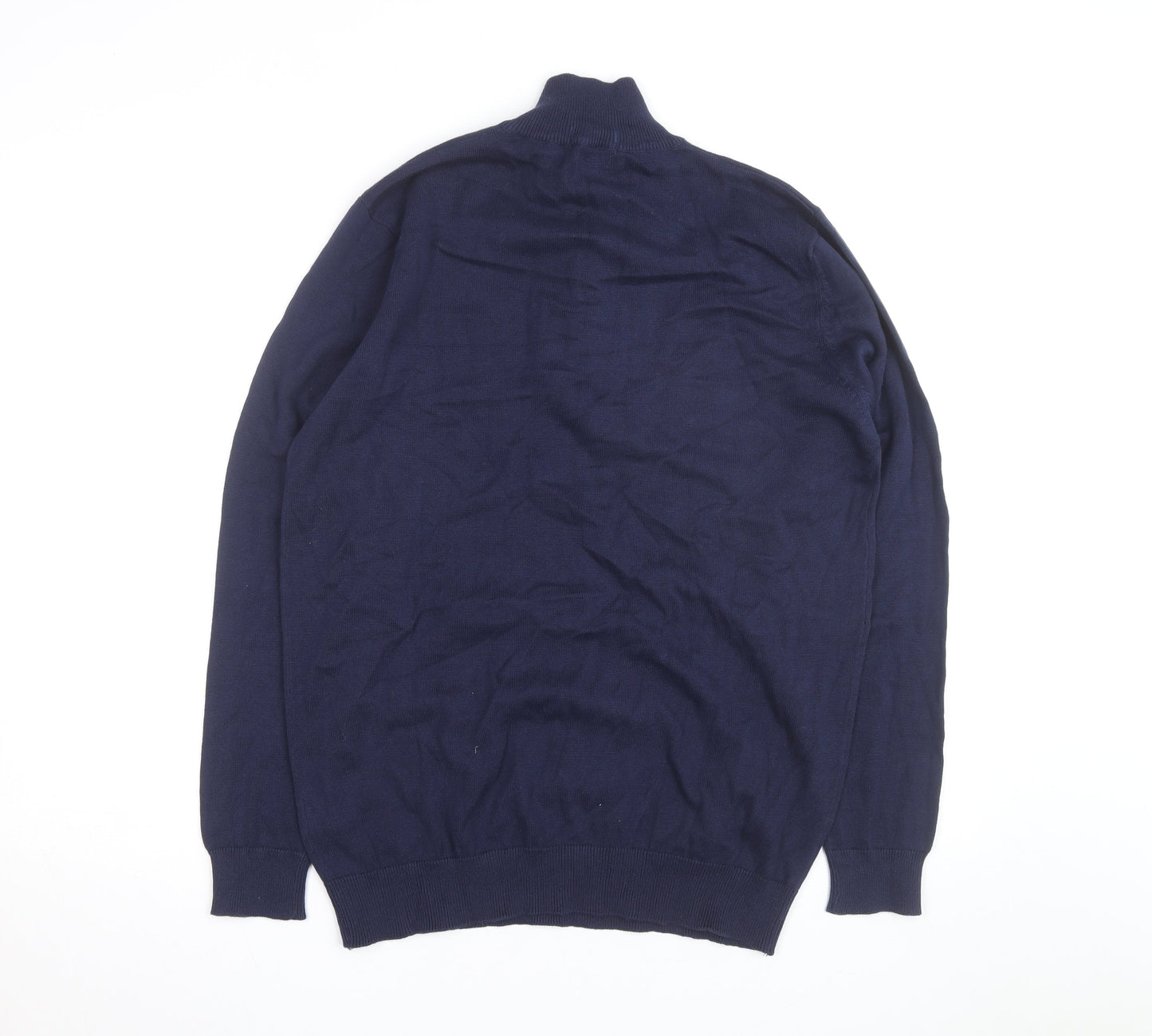 Ralph Lauren Men's Blue XL 1/4 Zip Cotton Jumper Custom Fit