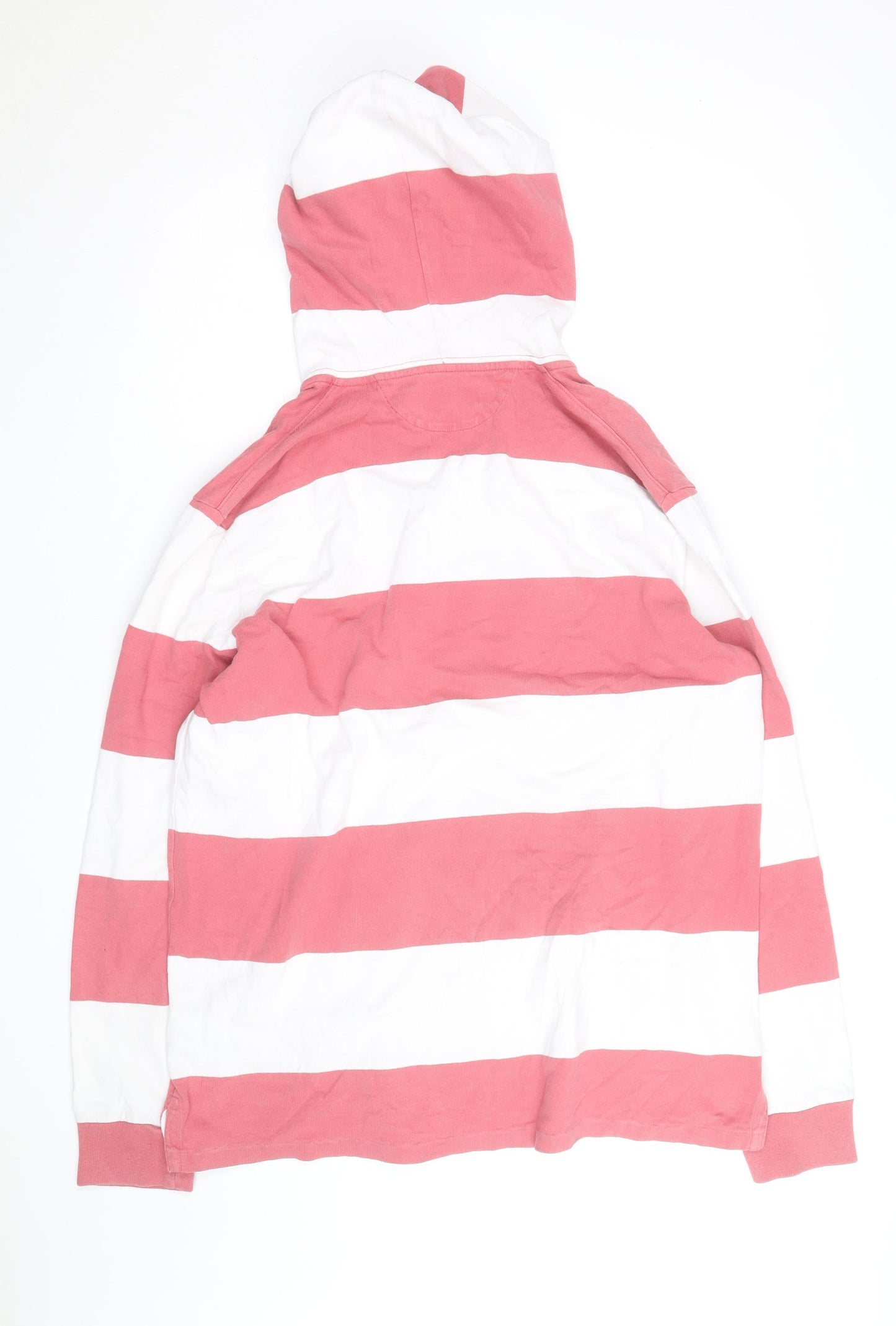 Polo Ralph Lauren Men's Pink & White Striped Pullover Hoodie Size L