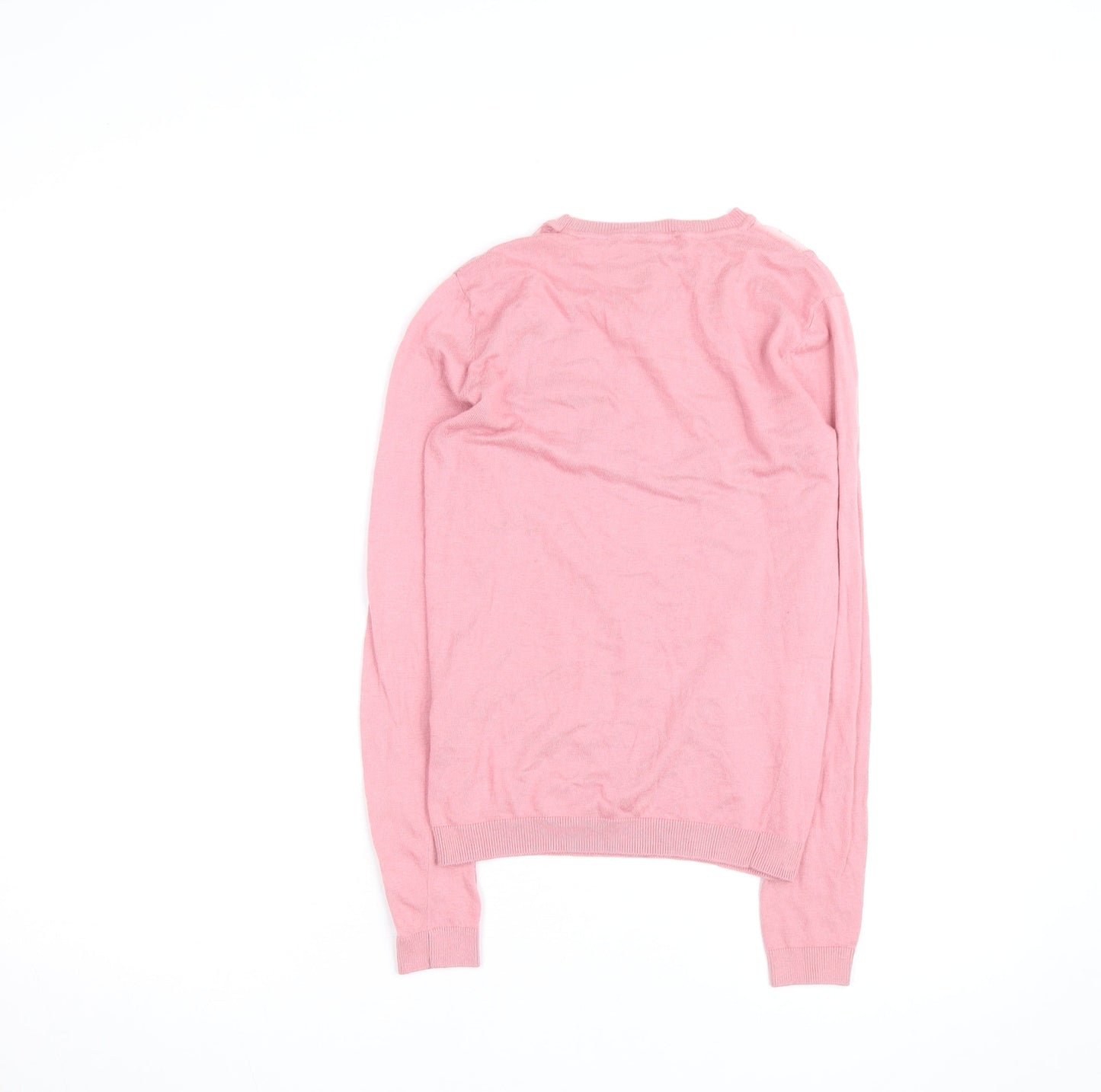 Warehouse Women Pink Floral Embroidered Crew Neck Jumper Size 8