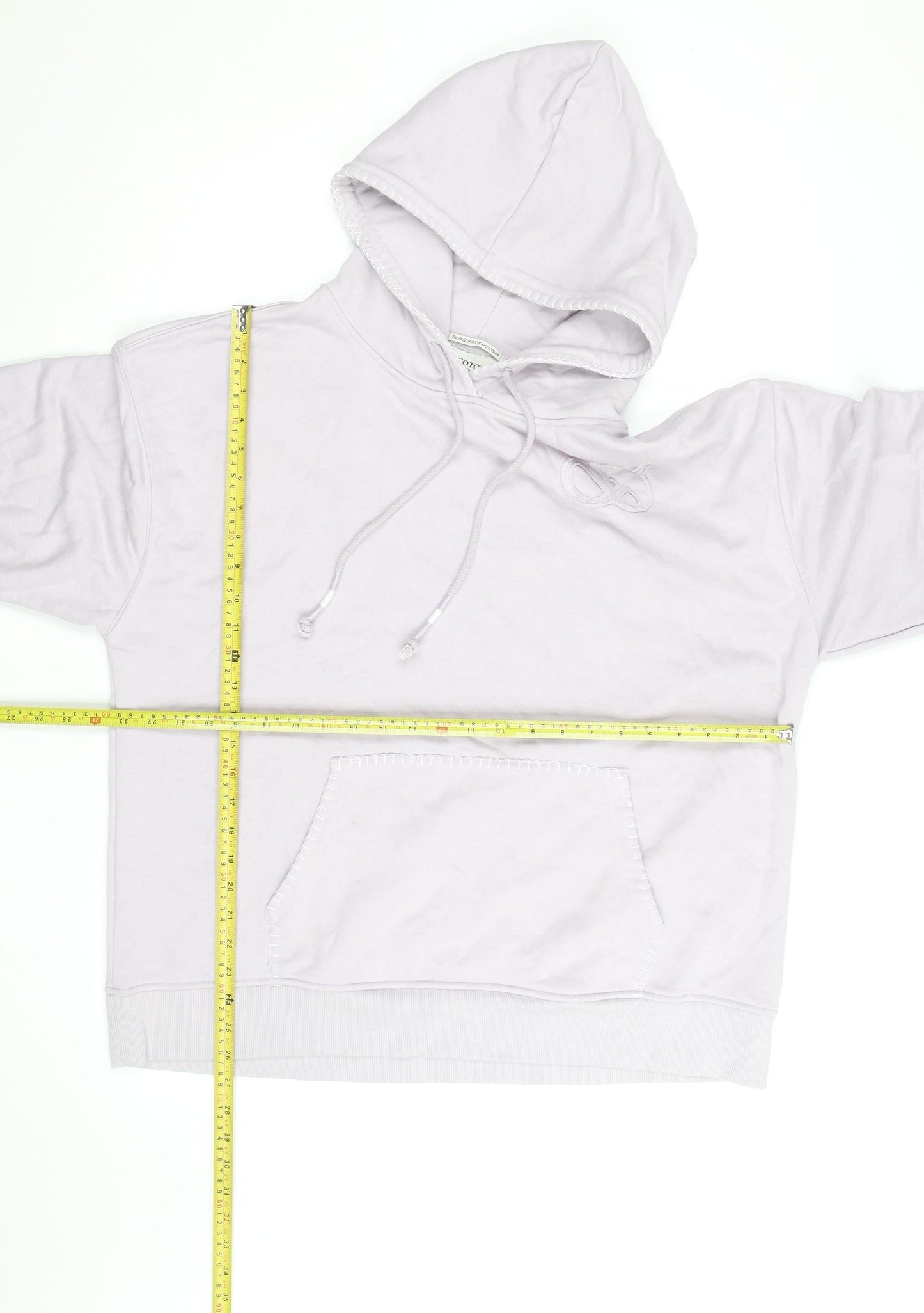 Scotch & Soda Men's White Pullover Hoodie L Logo Embroidered Casual
