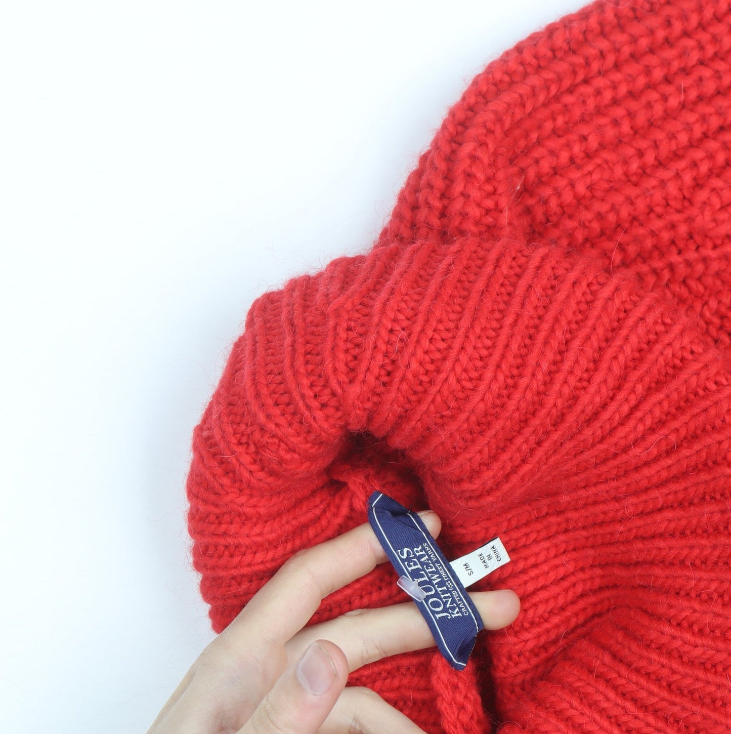 Joules Women’s Red Wool Blend Chunky Knit Cape Jumper Roll Neck S