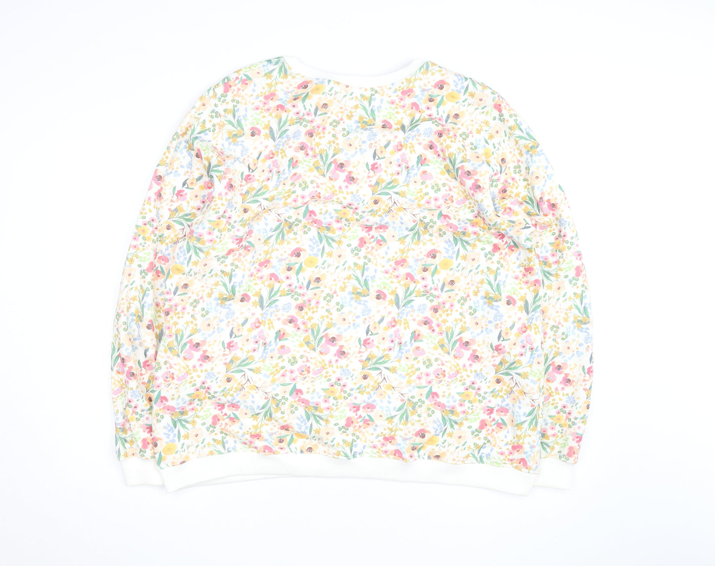 You Are The Club Womens White Floral Pullover Sweatshirt Size M