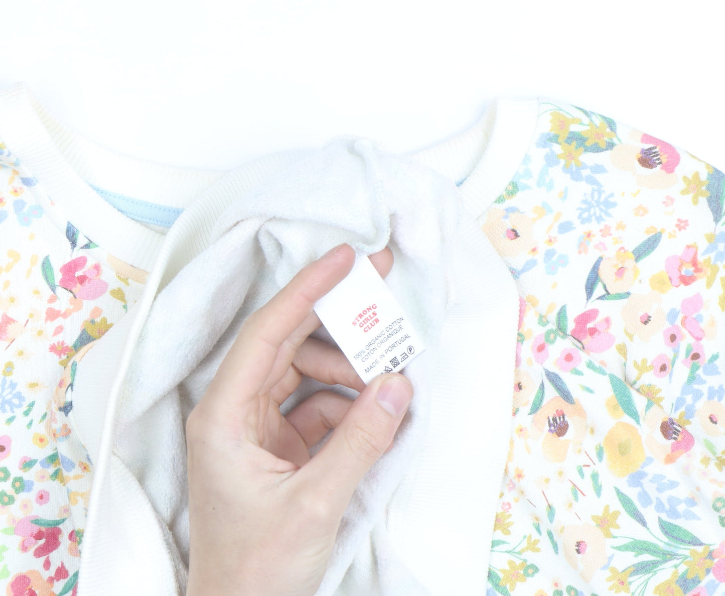 You Are The Club Womens White Floral Pullover Sweatshirt Size M